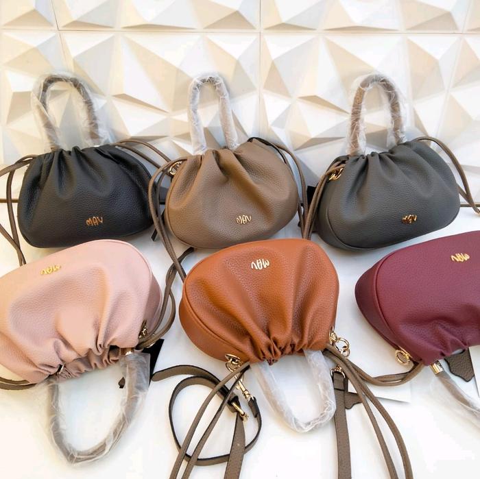 MAV tas serut bahan kulit Jeruk import
