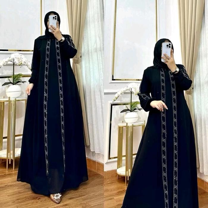 Gamis LAYANA MAXY DRESS abaya crinkle airflow mix payet swarovski