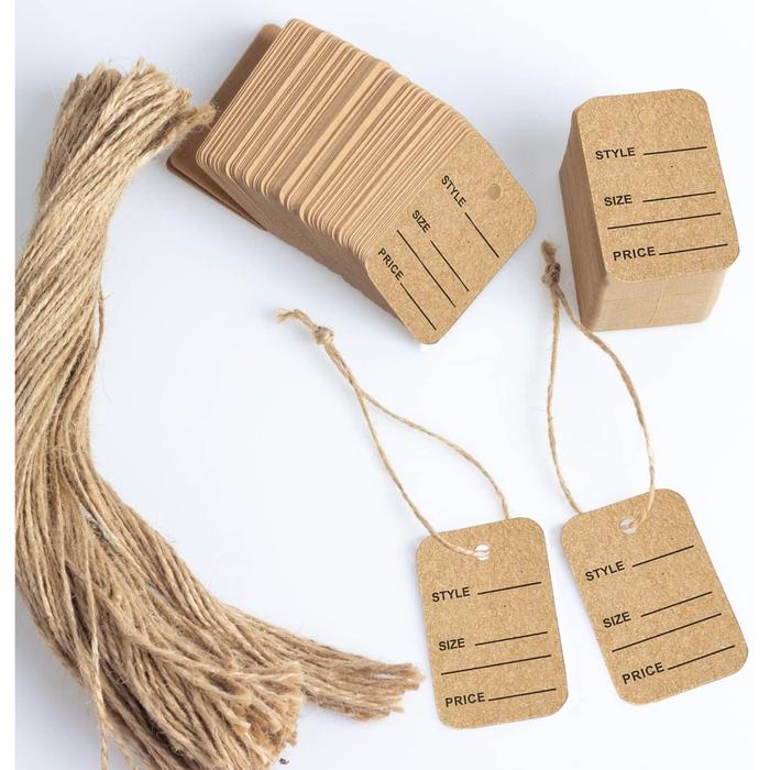 100pcs Hangtag Baju Angtag Kemasan Label Baju Polos Label Polos Hang Tag Polos Label Kertas Polos