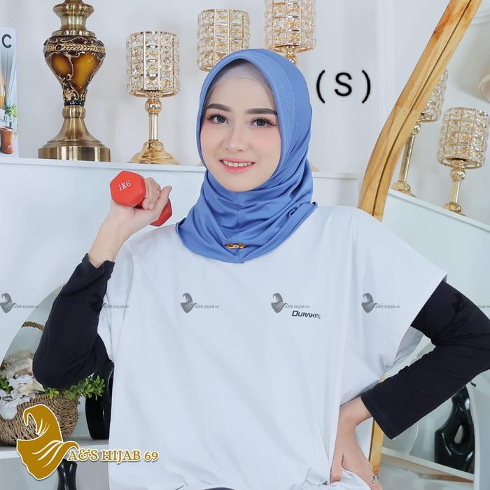 Bergo Sport Size S Hijab instan Kudung Olahraga Muslim Kerudung Wanita Pendek Lembut