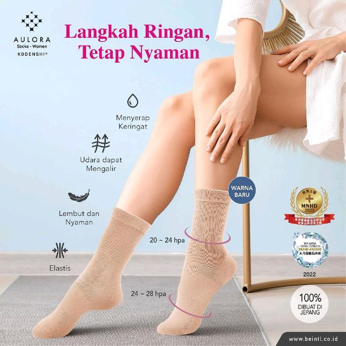 (100% GARANSI ORIGINAL) Kaos kaki aulora perempuan. Kaos kaki aulora beige. Kaos kaki aulora wanita.