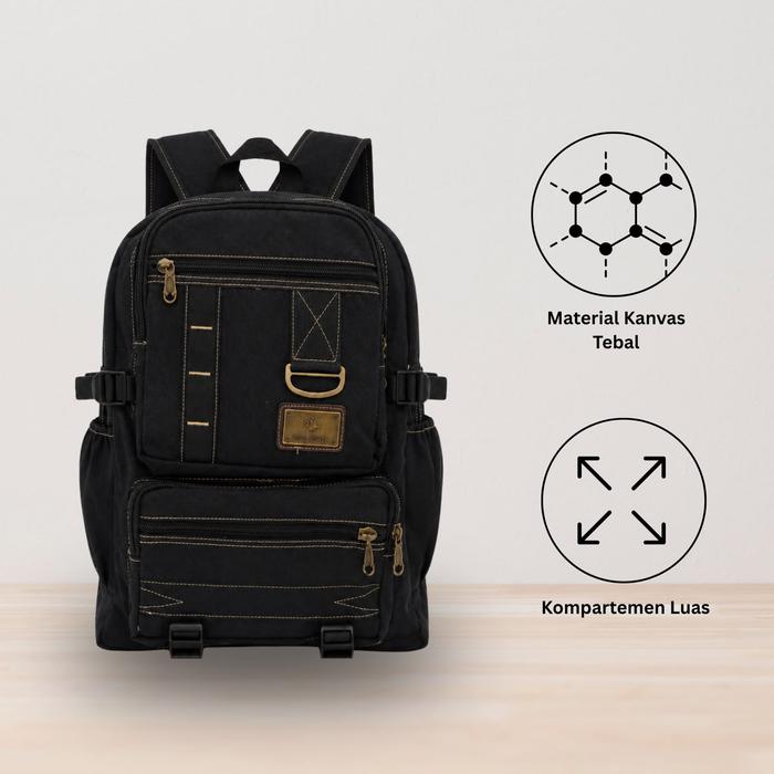 Tas Ransel Canvas Import Polo Power Backpack Levis Casual Pria  #7008