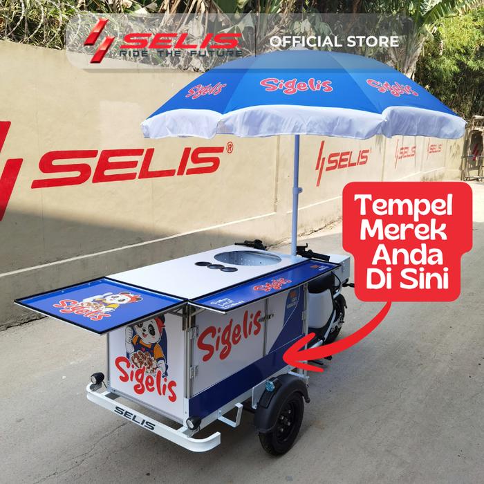SELIS - Gerobak Listrik Pujasera Lite Box Galvalum - Jualan Siomay Dimsum Kukusan Rebusan