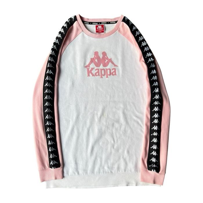 Vintage Kappa Pink Bianconeri Juventus taped tape Sweatshirt Sweater Panjang Motif