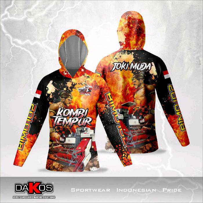 Jersey combine Bimo 102 Lengan Panjang Fullprint Bahan Dryfit Adem / Kaos Operator Kombi Bimo Tangan