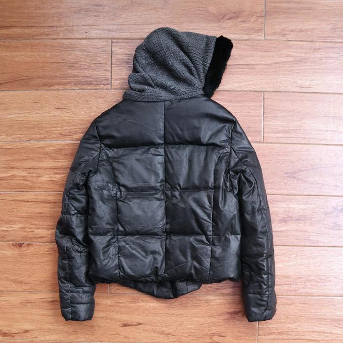 EMPORIO ARMANI kulit domba jaket kulit asli puffer quilted bulang down jacket jaket gunung genuine l