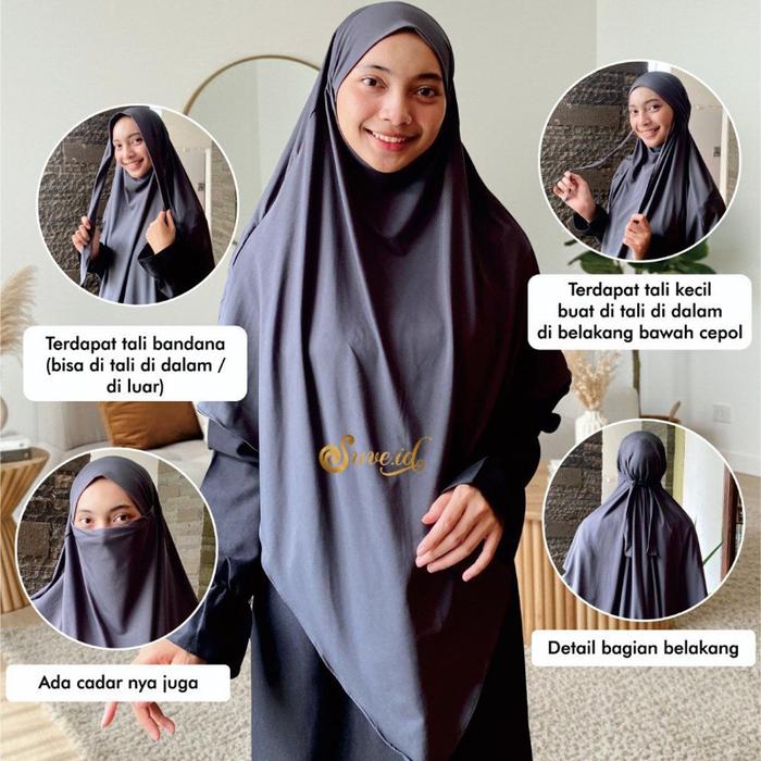 Suve.Id French Khimar Hijab Cadar Jumbo Syar’i Haji Dan Umroh Jersey