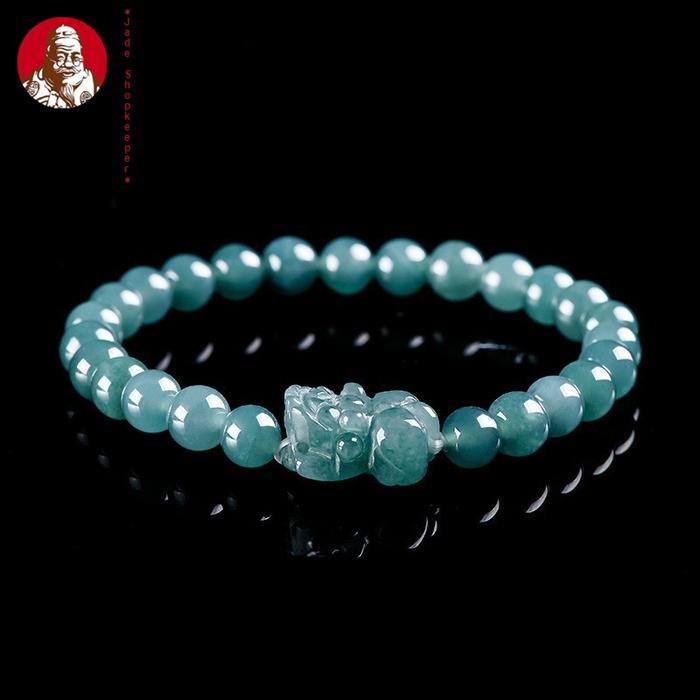 Natural Air biru jadeite Ruyi Pixiu gelang es giok pasangan hadiah pria gelang wanita
