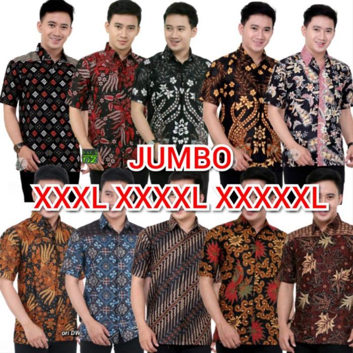batik pria XXXL XXXXL XXXXXL baju pria jumbo lengan pendek real pic