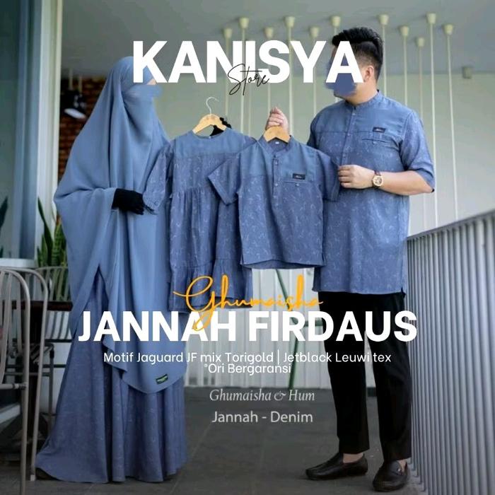 Jannah Firdaus By Ghumaisha Baju Muslim Couple Set Gamis Set Koko Pria Dewasa Premium