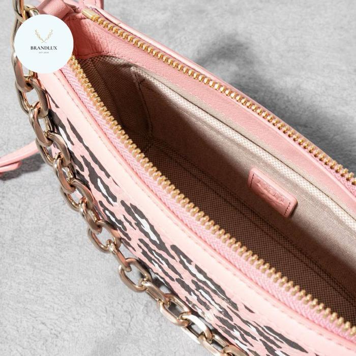 MCM MINI AREN SHOULDER BAG LEOPARD JACQUARD  BLOSSOM PINK