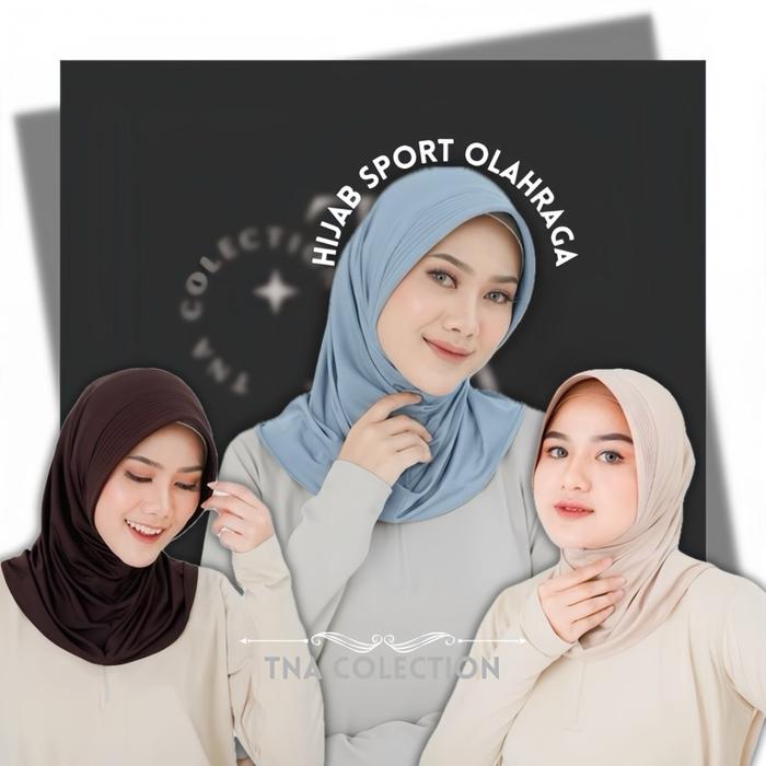 HIJAB SPORT S  -  Bergo Olahraga Cantik Elegant Simple Sedada - Muslim Sporty Sekolah Bergo Jilbab N