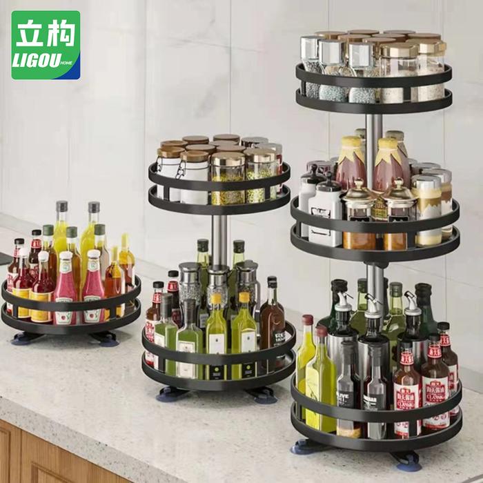 Rak Bumbu Putar Berputar 360 Derajat/ Rak Bumbu Dapur Kitchen/ Rack Organizer/Rak Perawatan Kulit