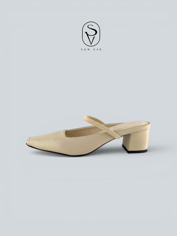 SAN VIN SHOES | MORENO Heels Blok Flatshoes Heels 4cm - Mules Heels 4cm Wanita - Sepatu blok heels w