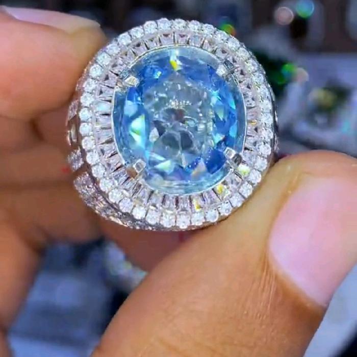 Natural batu permata blue zircon hq quality+memo gri lab