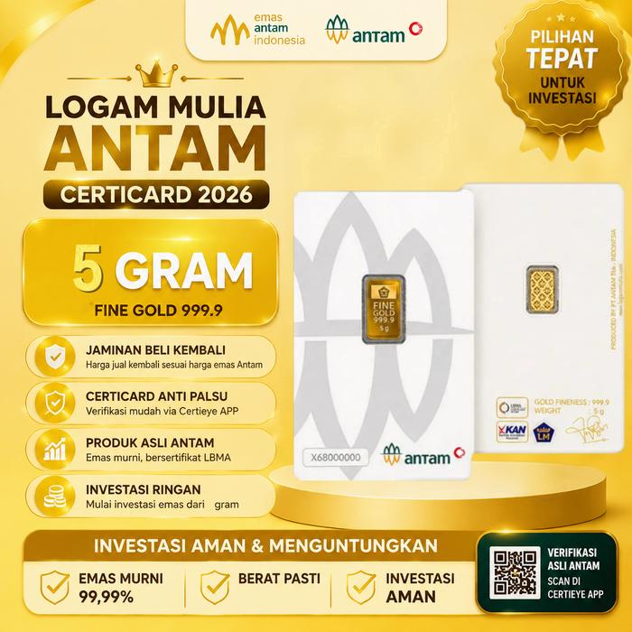 Emas Antam 5 Gram Emas Logam Mulia Antam 5 Gram LM Antam 5 Gram Logam Mulia 5Gram - 2026