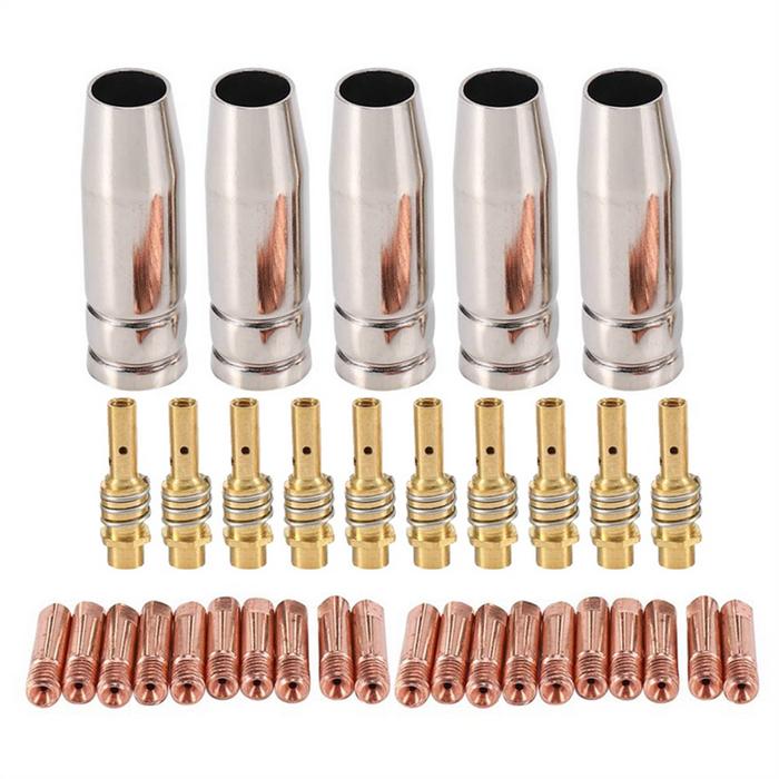 35Pcs 15AK Welding Torch Consumables 0.8mm MIG Torch Gas Nozzle Tip Holder of 15AK MIG Welding Torch