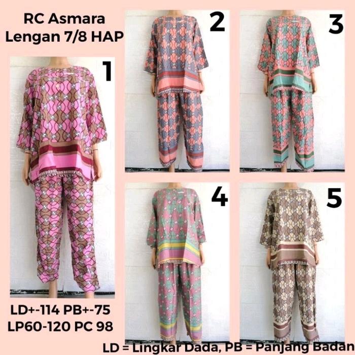 Setelan Piyama RC Asmara Lengan 7/8 HAP Adem Busui Friendly BU TEJO GGC