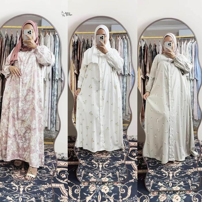 LAIMABOUTIQUE A30 - TUNISIA GAMIS RAYON JAGUARD DRESS WANITA MUSLIMAH BUSUI FREINDLY RESLETTING DEPA