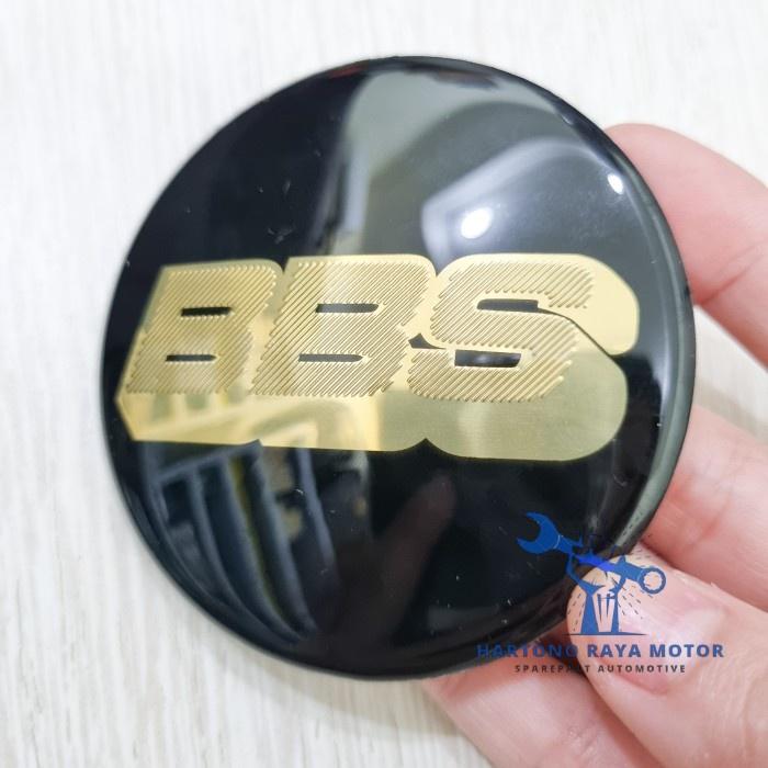 Dop Roda Mobil Velg BBS – Center Cap BBS Original 7 cm, Warna Black/Gold
