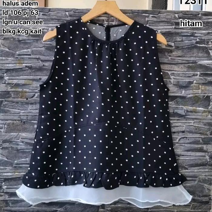 T2311 Blouse can see polka