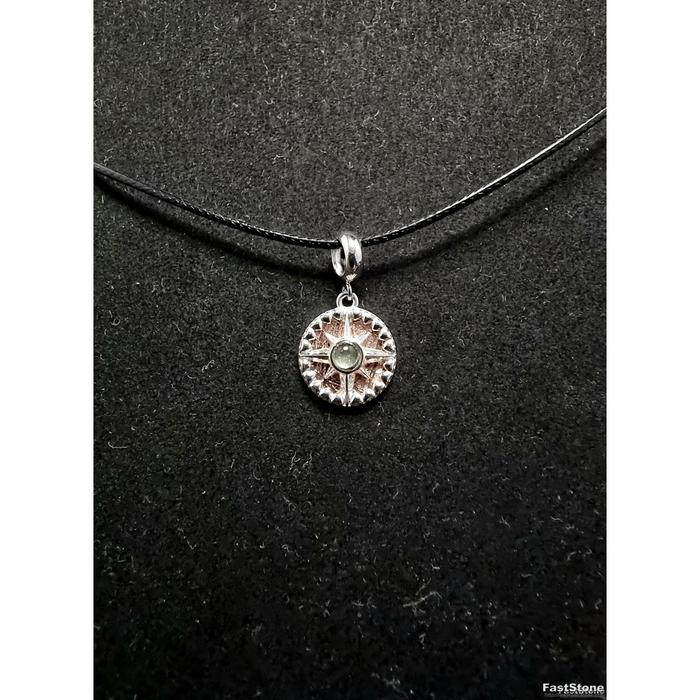 Liontin Pendant Silver 925 Meteorite Muonionalusta Moldavite 12mm A136