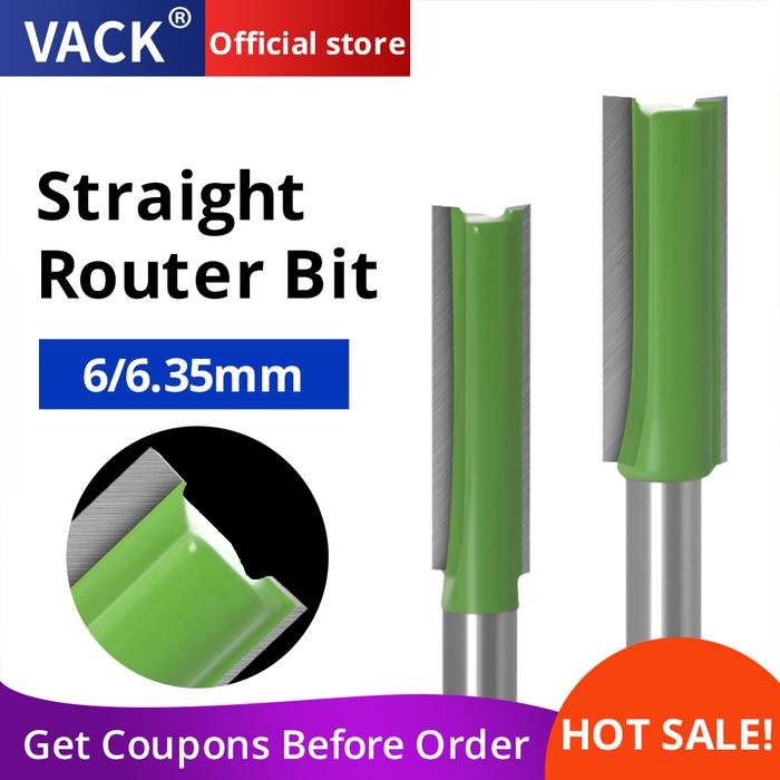 VACK 6.35mm 6mm Shank Straight Bit T-Slot Milling Cutters 1/4Inch