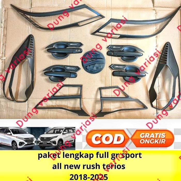 BARU paket lengkap garnish outer handle tank cover all new rush Terios gr sport 2018,2021,2025