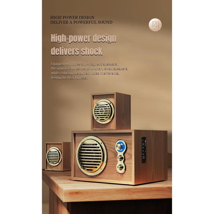 Multi-media Audio Komputer Rumah Tangga Speaker Bluetooth Kayu