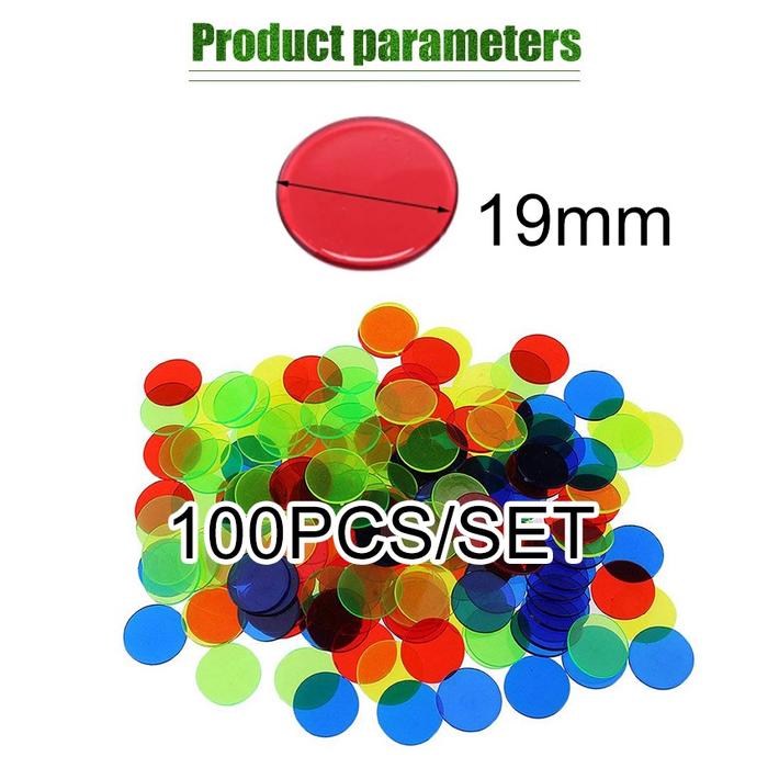100Pcs Chip/Koin Poker Bahan Plastik 24mm untuk Bermain Bingo/Game Keluarga Minicart Mahjong Chip Ko