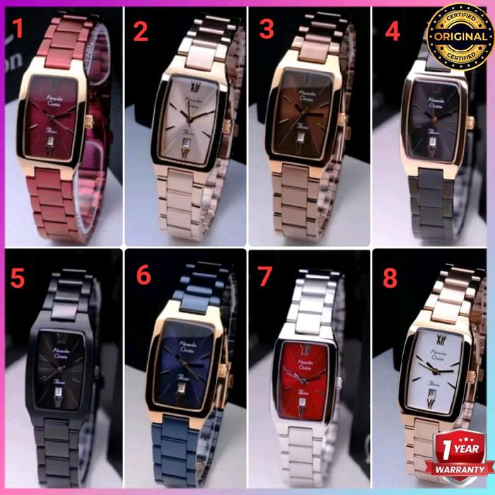 EKOO ORIGINAL GARANSI RESMI 1 TAHUN JAM TANGAN WANITA ALEXANDRE CHRISTIE ANALOG CEWEK RANTAI STAINLE