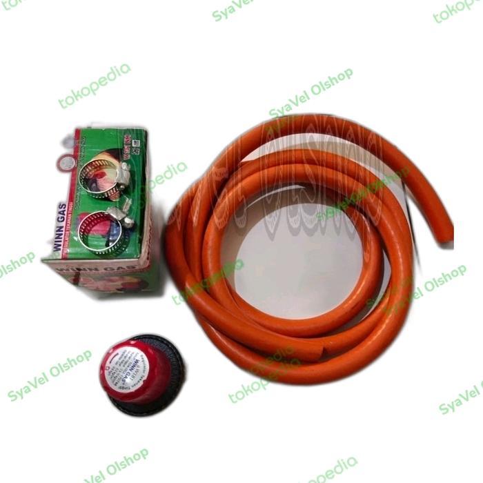 selang orange+regulator hp winn gas
