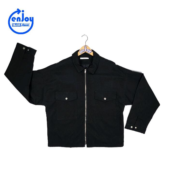 casual kasual jacket work utility IMAGINATIVE double pocket pria wanita