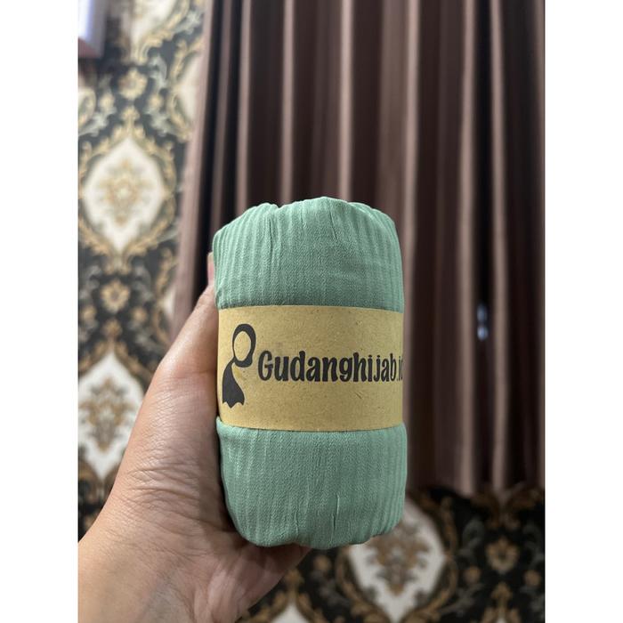 terlaris pashmina plisket sage ceruty babydoll premium || pashmina sage plisket sage premium