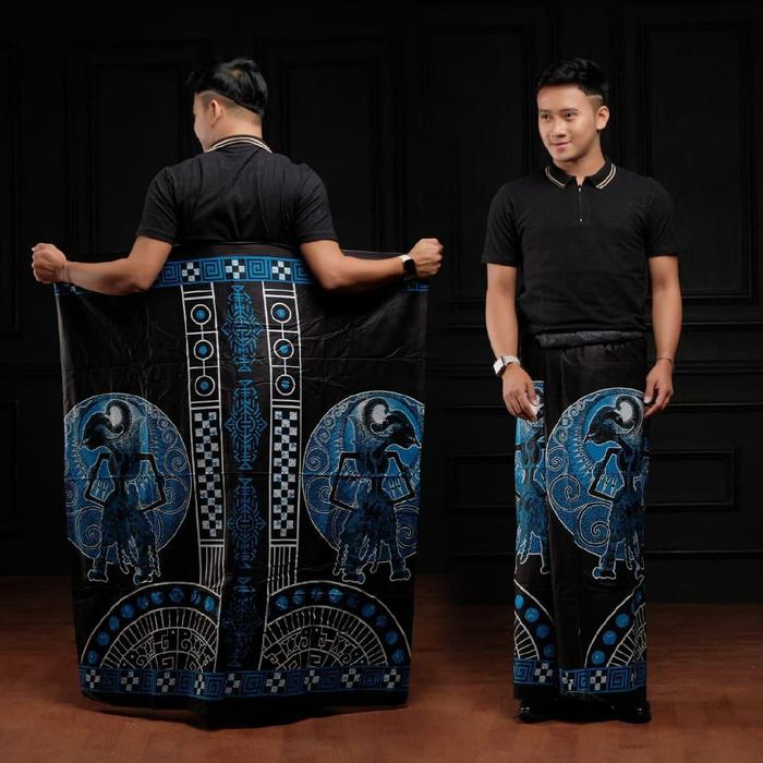 Sarung Batik New Motif Wayang Biru