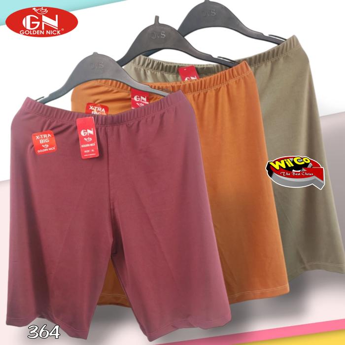 K364 (3Pcs) Golden Nick Short Pants Jumbo Wanita Dewasa dan Remaja, Celana Short, Legging Pendek Siz