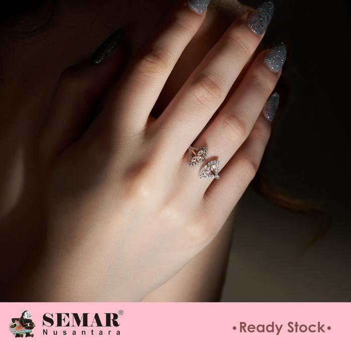 Cincin Emas Volans Illuminae Collection Rose White Gold 17K Semar Nusantara
