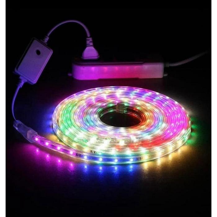 Lampu LED STRIP 3528 2835 220v 10METER 5050 OUTDOOR/INDOOR SELANG RGB