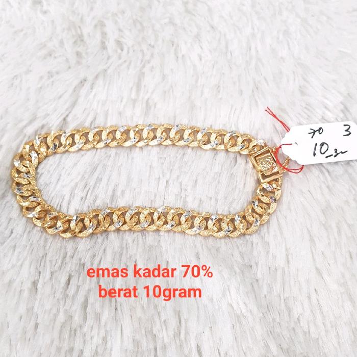 gelang sisik naga croom ukir emas kadar 70% berat 10gram
