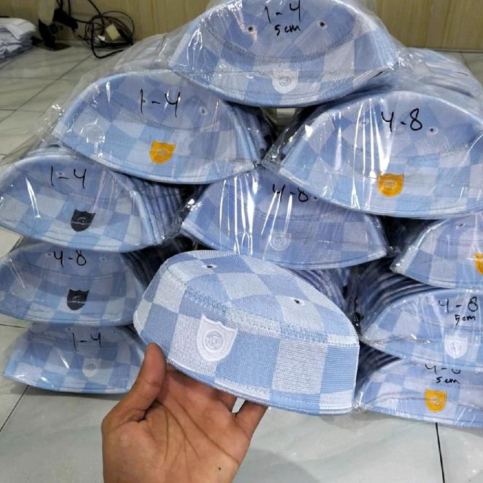Kopiah/peci Malaysia Catur PREMIUM, Peci Putih Malaysia Catur A5, Songkok Putih Kain Sutra Asli Meng