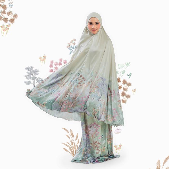 VESELKA Mozza Mukena Dewasa Syari Dagu Tertutup Motif Printing | Prayer Set Hampers Mahar Hantaran S