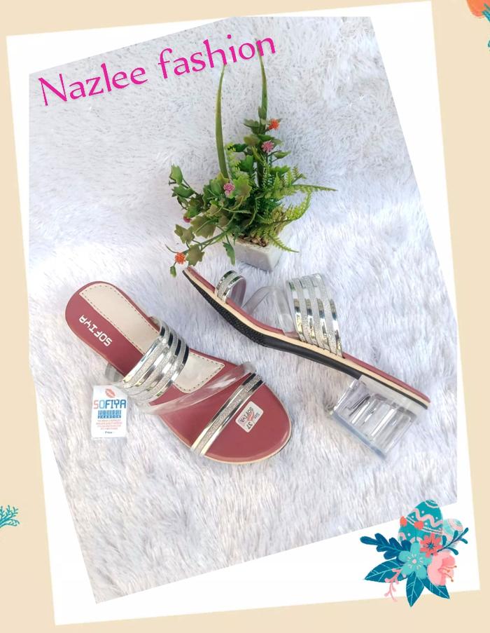 sandal wanita high heel 5cm hak kaca merk sofiya Jelly heels kaca