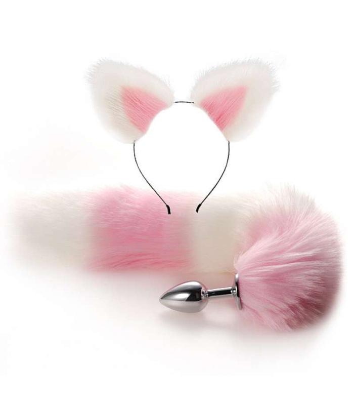 ANAL PLUG BULU EKOR RUBAH - COSPLAY RUBAH - PLUG FOX TAIL + BANDANA -