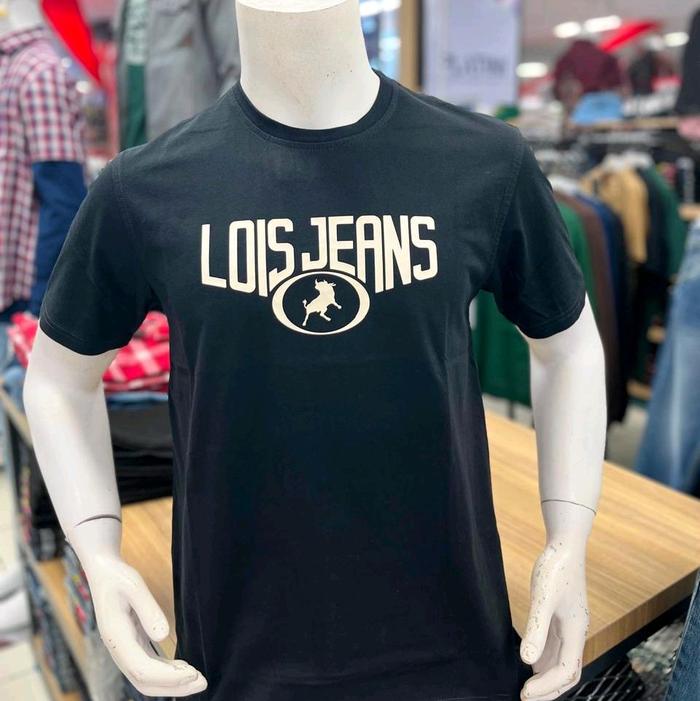 Lois Jeans KAOS MERK LOIS ORIGINAL REGULER TERBARU PREMIUM QUALITY WARNA HITAM dengan Desain Logo Ku