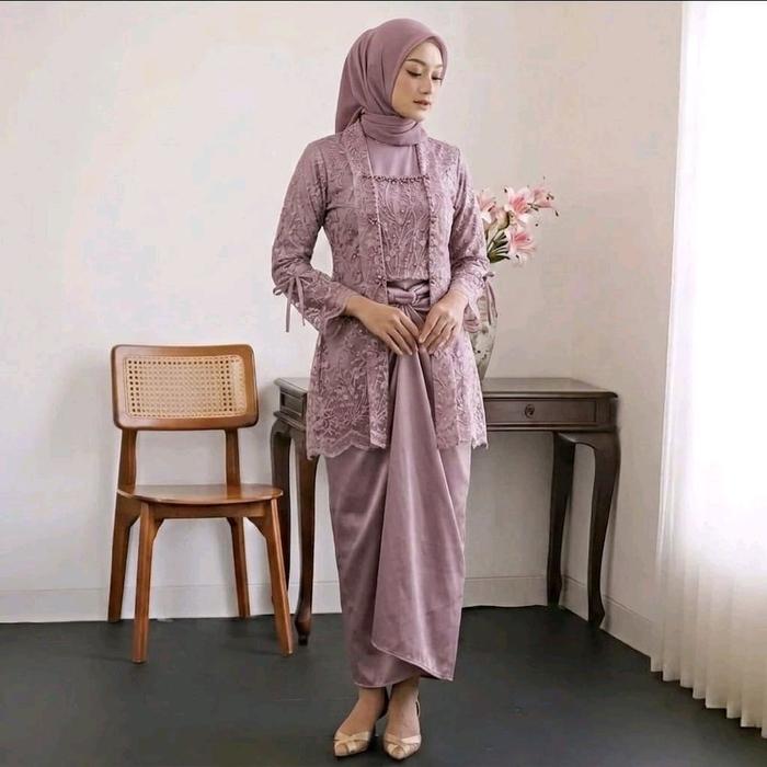 DEBATIK || DALIYA SET KUTUBARU BRUKAT ROK LILIT POLOS SETELAN KEBAYA OUTFIT KONDANGAN BAJU LAMARAN O