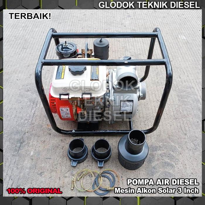 Mesin Pompa Air Alkon Diesel Solar 3 Inch 80 mm Water Pump ORIGINAL Terbaik Waterpump 3inch 80mm WP3