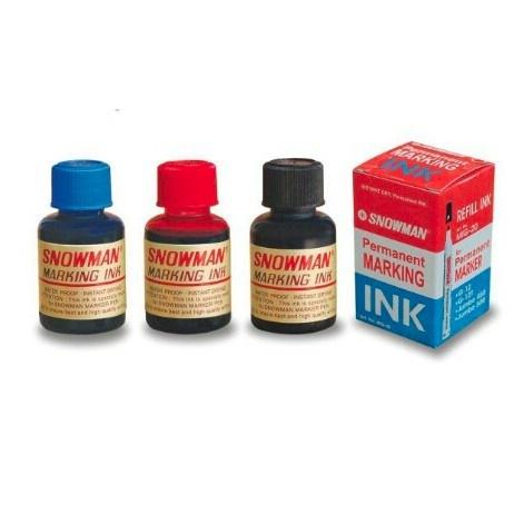 Tinta Spidol Snowman Permanen Hitam Biru Merah