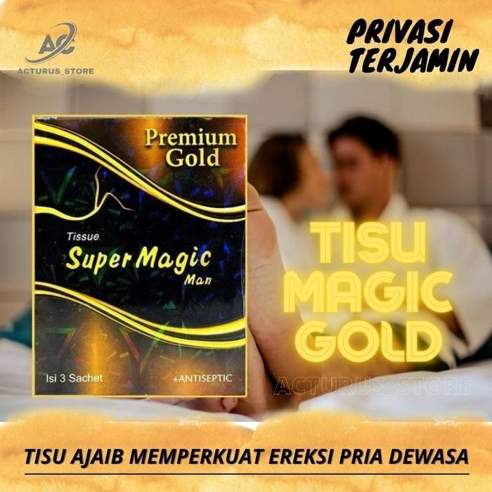 Code-Tissue / Tisu Super Magic Man Premium Gold Isi 3 Sachet Tisue Antiseptik Tissue Antiseptic Tisu
