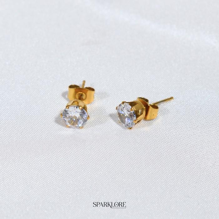 Sparklore Gold Spark Dots 18k Gold Plated Titanium Waterproof - Anting Titanium Spark Dots Sparklore