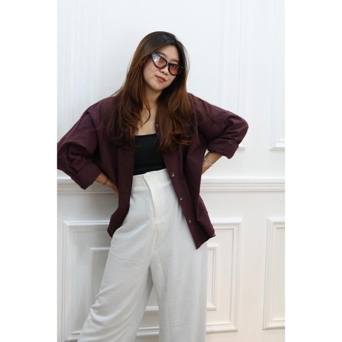 kemeja linen / kemeja oversize / linen / atasan linen/ kemeja